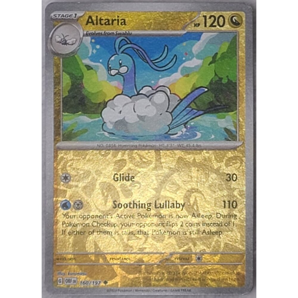 Pokemon Altaria 160/197 Reverse Holo Scarlet & Violet Obsidian Flames 2023